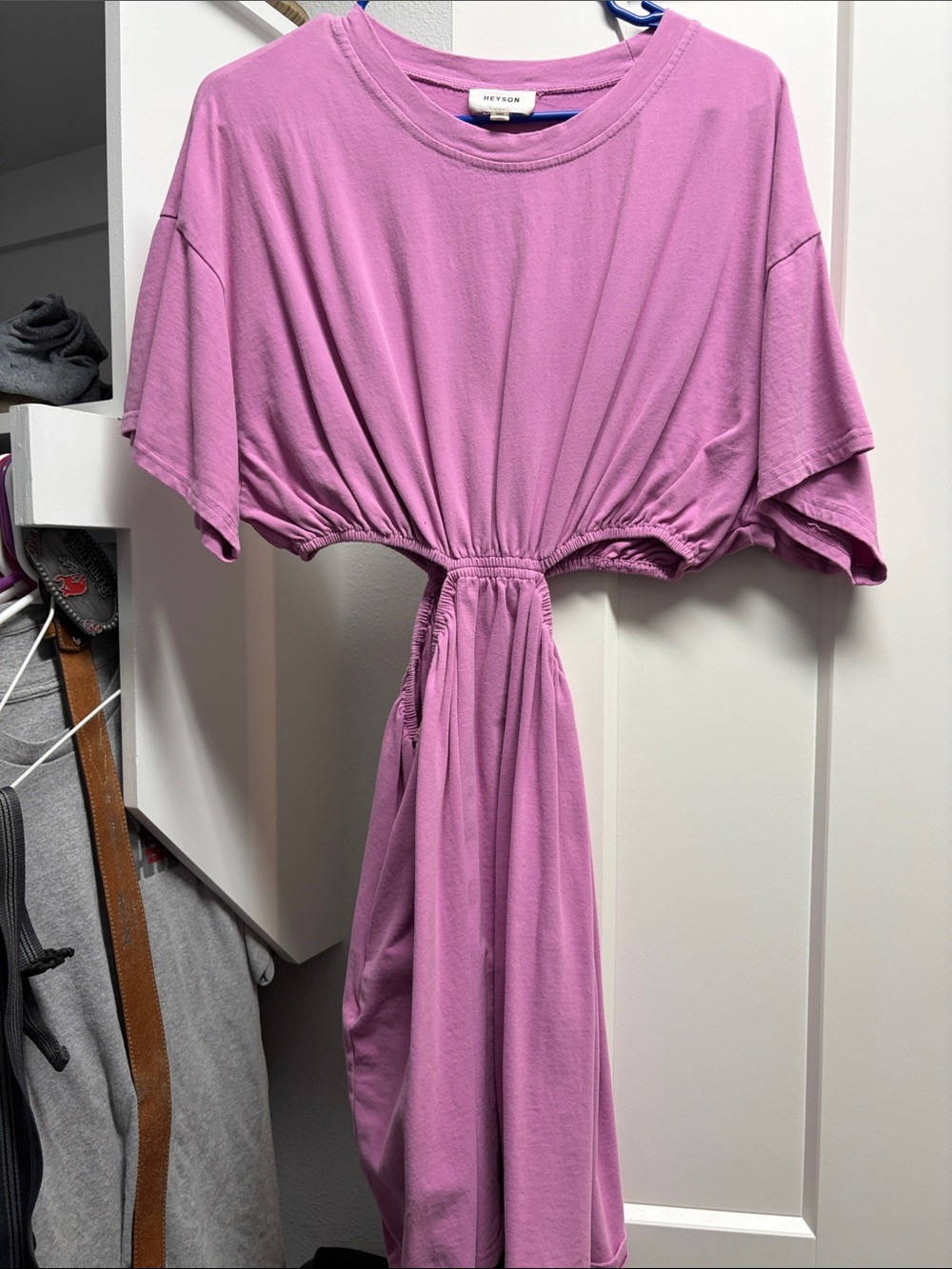 Reformation Mauve/Pink Asymmetrical Tie-Waist Dress